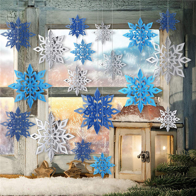 Artificial Snowflakes Paper Garland Winter Frozen Party Decor